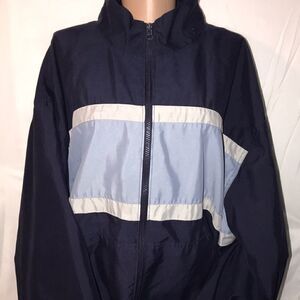 Champion Women's Colorblock Full Zip Sweater Jacket Black/Blue/White Size XL